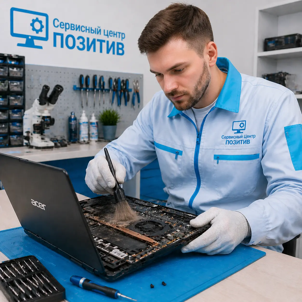 Чистка ноутбука Acer от пыли в Сосновоборске | Замена термопасты